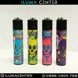 فندک کلیپر مدل HAPPY SKULLS مجموعه ۴ عددی